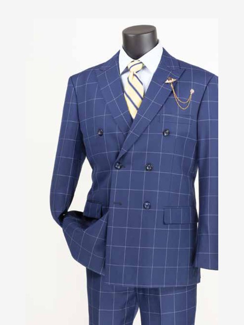 Modern Double-Breasted Suit, Wool Feel