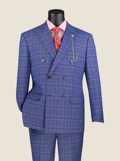 Modern Double-Breasted Suit, Wool Feel