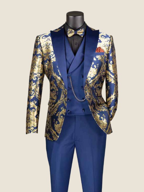 Modern Three-Piece Suit, Jacquard Fabric