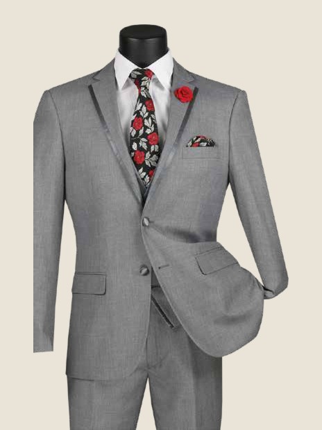 Slim Three-Piece Suit, Wool Feel